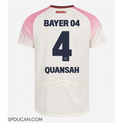 Muški Nogometni Dres Bayer Leverkusen Jarell Quansah #4 Gostujuci 2025-26 Kratak Rukav Muški Nogometni Dres Bayer Leverkusen Jarell Quansah #4 Gostujuci 2025-26 Kratak Rukav